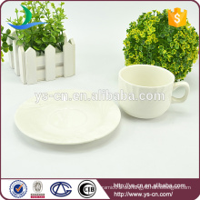 Hersteller weiße Keramik Teetasse und Untertasse Großhandel